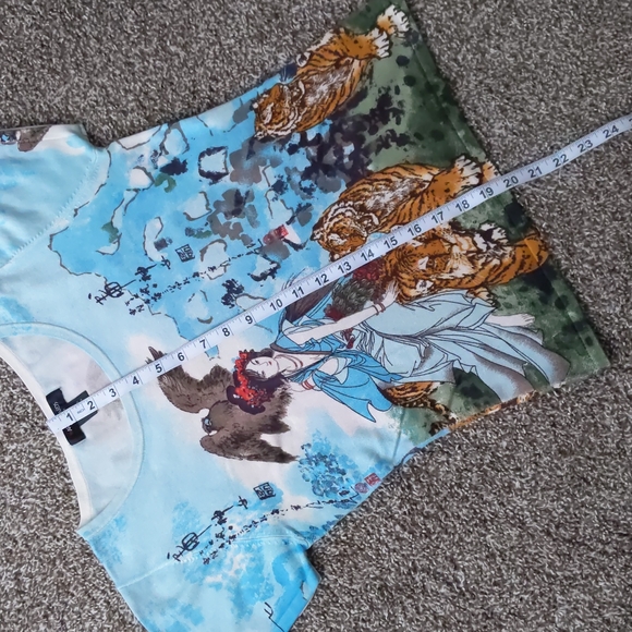 INCREDIBLE Y2K Mark Richards Asian Inspired Print Silk Blend Top, Size M - Picture 5 of 8